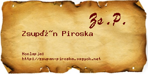 Zsupán Piroska névjegykártya