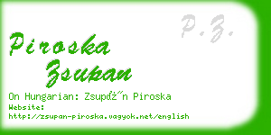 piroska zsupan business card